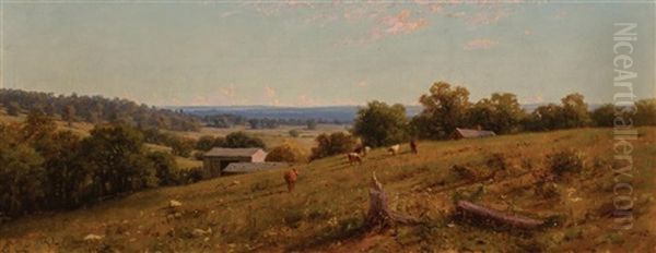 East Side Of Owasco Lake, Durham, Ny Oil Painting by George Lafayette Clough