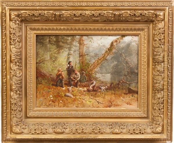 Hunting Party Oil Painting by George Lafayette Clough