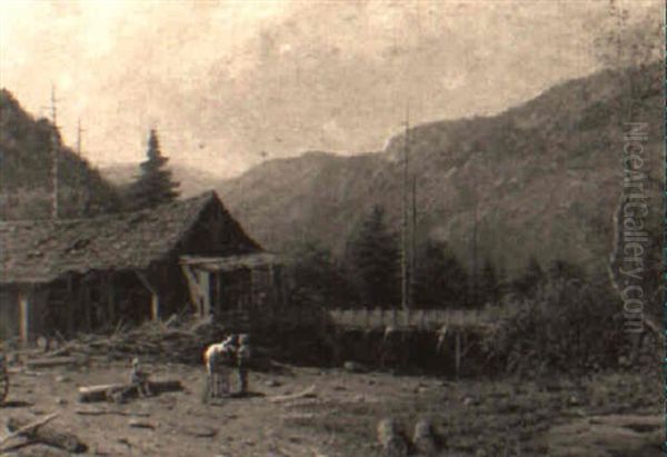 A Small Farm In The Mountains Oil Painting by George Lafayette Clough