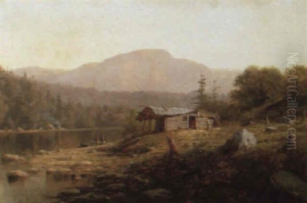 The Guide's Cabin Oil Painting by George Lafayette Clough