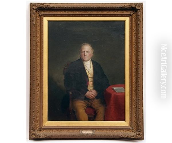 Portrait Of An Unknown Gent Seated Oil Painting by Joseph Clover