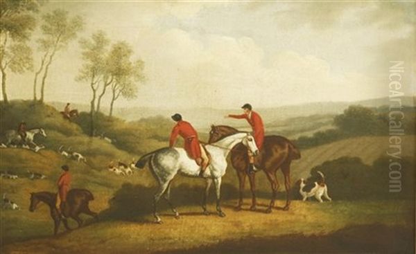 A Hunting Scene Oil Painting by Daniel Clowes