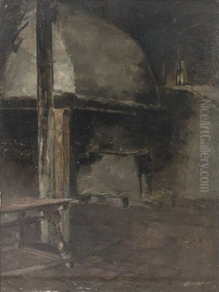 Wine Cellar Oil Painting by William Clusmann