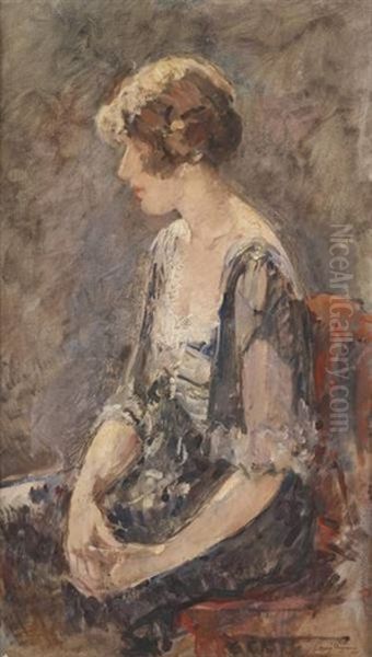 Pensive Oil Painting by Andre Edmond Alfred Cluysenaar