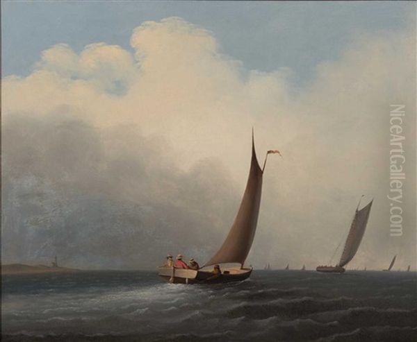 Fishing Off The Coast Oil Painting by Edmund C. Coates