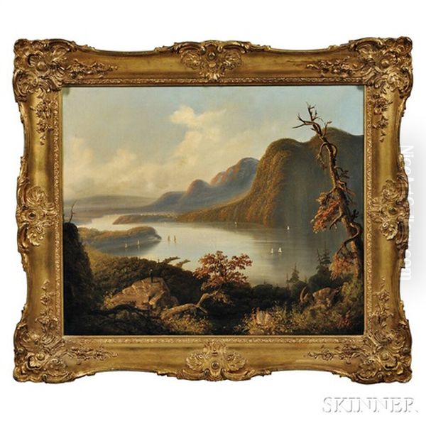 Autumn View On The Hudson And West Point Oil Painting by Edmund C. Coates