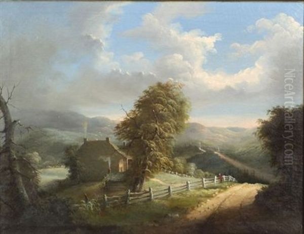 Panoramic Landscape Oil Painting by Edmund C. Coates