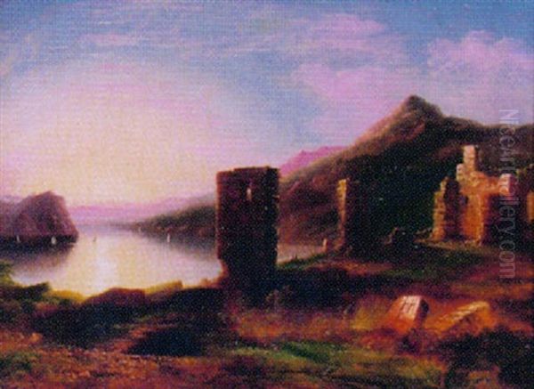 Ruins Of Fort Ticonderoga With Lake George In The Background Oil Painting by Edmund C. Coates