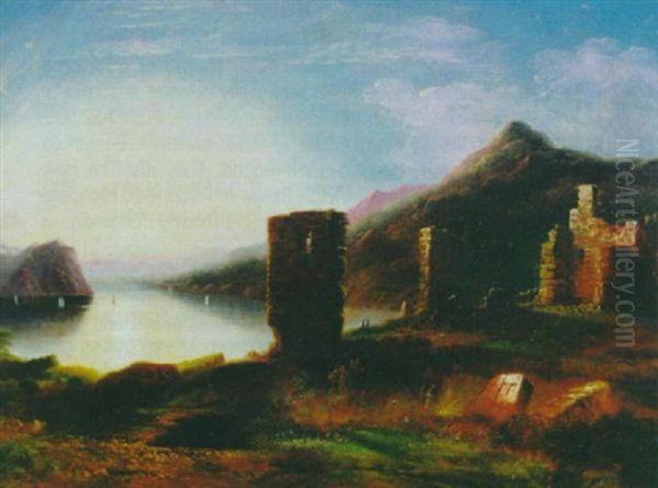 Ruins Of Fort Ticonderoga With Lake George In The Background Oil Painting by Edmund C. Coates