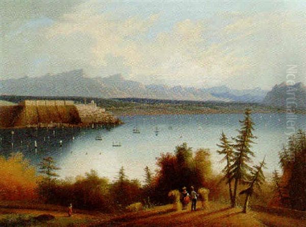 Haying Along The River Oil Painting by Edmund C. Coates