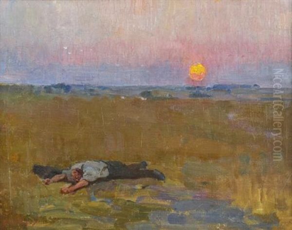 Figure At Dawn Oil Painting by George James Coates