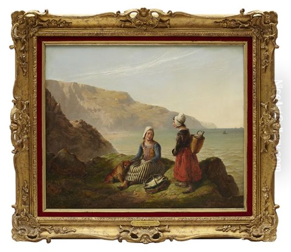 Seashore Gossip Oil Painting by Edward John Cobbett