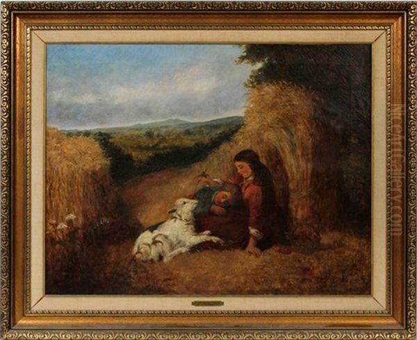 Rest In The Fields Oil Painting by Edward John Cobbett