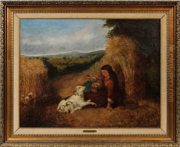 Rest In The Fields Oil Painting by Edward John Cobbett