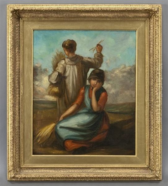 The Hay Gatherers Oil Painting by Edward John Cobbett