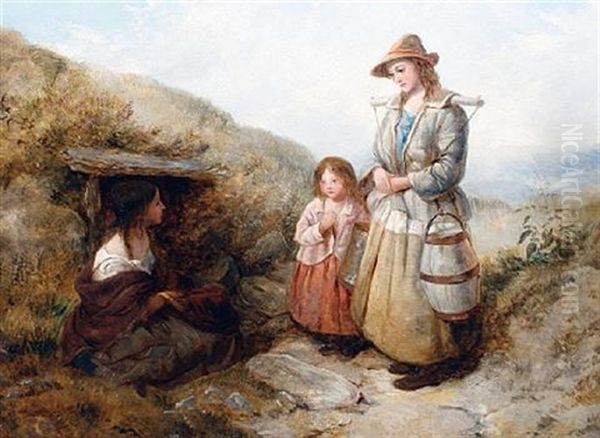 By The Wayside Oil Painting by Edward John Cobbett