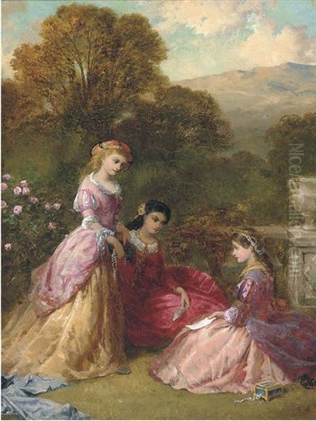 Sweet Hearts, We Shall Be Rich Ere We Depart/ If Fairings Come This Plentifully In/ A Lady Wall'd About With Diamonds!/ Look You What I Have From The Loving King Oil Painting by Edward John Cobbett