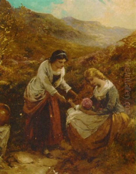 The Young Mother Oil Painting by Edward John Cobbett