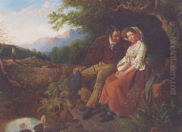 The Lovers Oil Painting by Edward John Cobbett