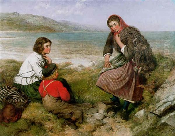 The Fisherman's Family Oil Painting by Edward John Cobbett