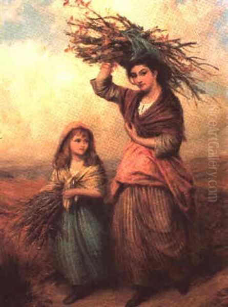 The Faggott Gatherers Oil Painting by Edward John Cobbett