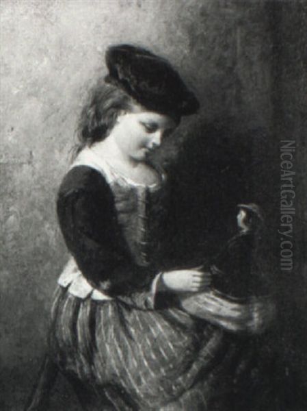 The New Doll Oil Painting by Edward John Cobbett