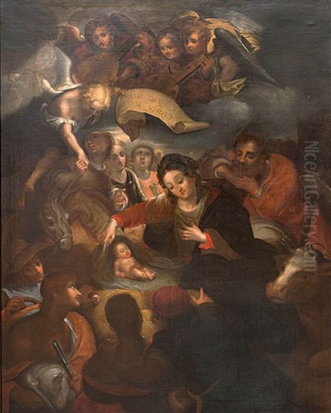 The Adoration Of The Shepherds Oil Painting by Wenceslas Coberger