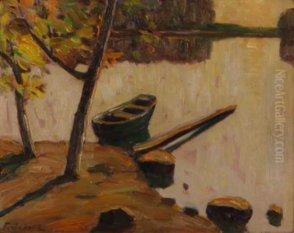 Sunset On The River Oil Painting by Frank Coburn