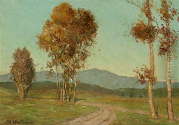 Trees In A Landscape Oil Painting by Frank Coburn