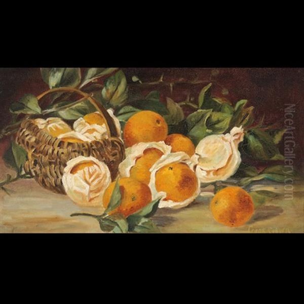 Still Life With Oranges Oil Painting by Frank Coburn