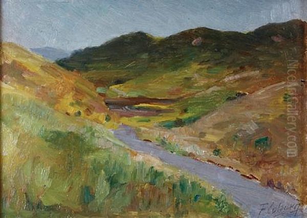 Landscape With Stream (sespe Creek, California?) Oil Painting by Frank Coburn