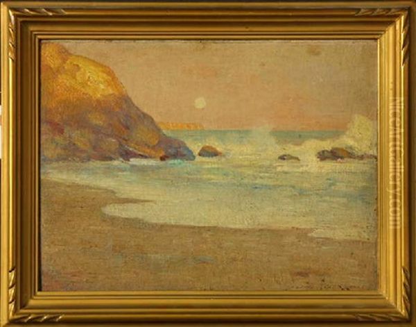 Moonlight Coastal Oil Painting by Frank Coburn