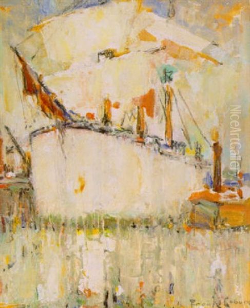 Harbor Scene Oil Painting by Frank Coburn