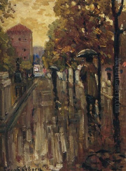 A Rainy Day, Los Angeles Oil Painting by Frank Coburn