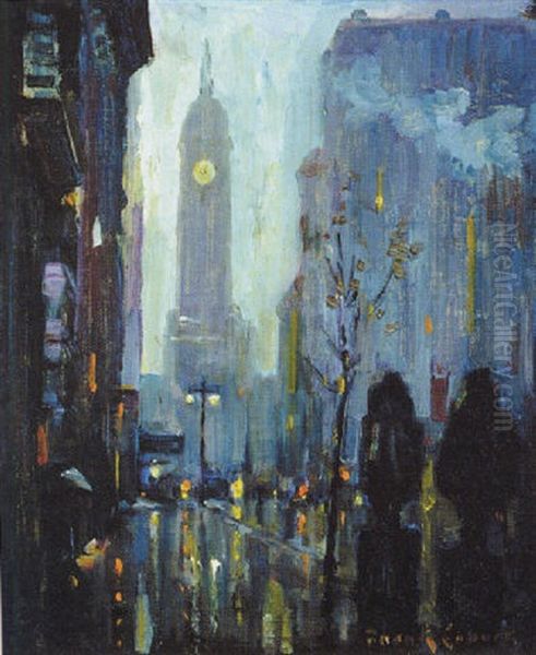 The City At Night Oil Painting by Frank Coburn