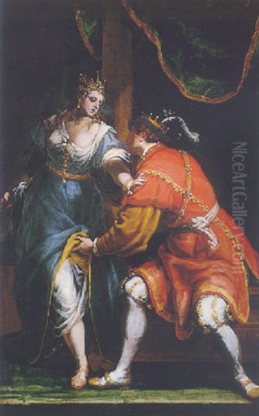 Tarquin And Lucretia Oil Painting by Sigismondo Coccapani