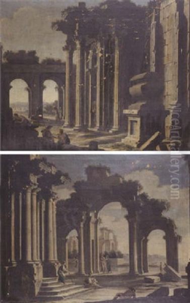 Ruines Animees Oil Painting by Leonardo Coccorante