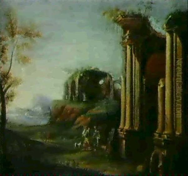 Italienische Landschaft Mit Antiken Ruinen Oil Painting by Leonardo Coccorante