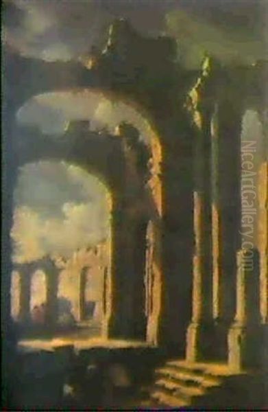 Vue De Palais En Ruines Oil Painting by Leonardo Coccorante