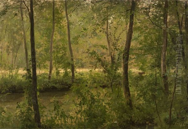 Forest View Oil Painting by Cesar De Cock