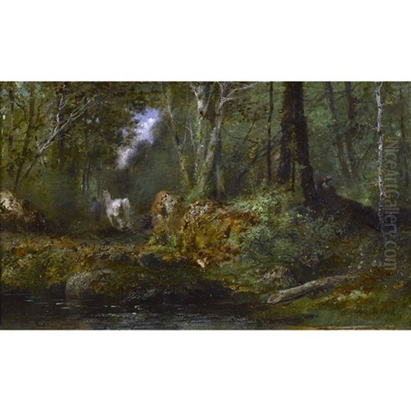 Sous-bois Oil Painting by Cesar De Cock