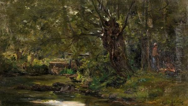 Les Paysans En Foret Oil Painting by Cesar De Cock