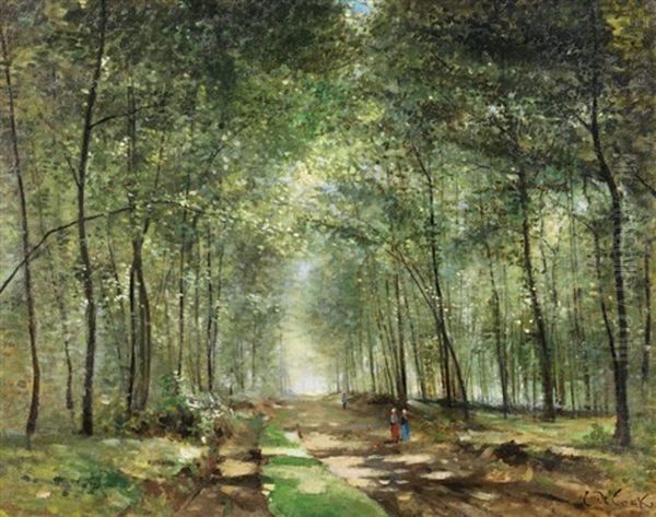 Allee En Sous Bois Oil Painting by Cesar De Cock