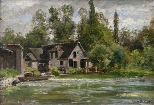 Joen Varrella (by The River) Oil Painting by Cesar De Cock