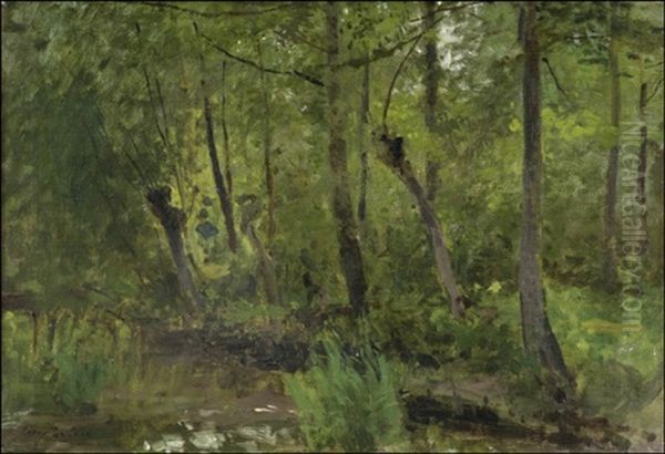 Metsalampi (forest Pond) Oil Painting by Cesar De Cock