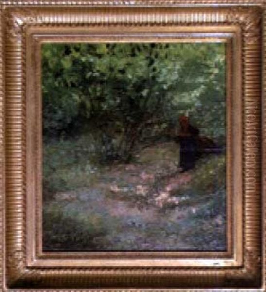 Jeune Femme Dans Le Sous Bois Oil Painting by Cesar De Cock