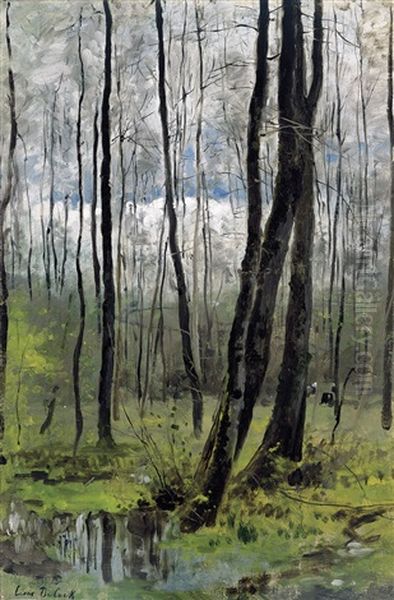 Naakte Bomen - Arbres Denudes Oil Painting by Cesar De Cock