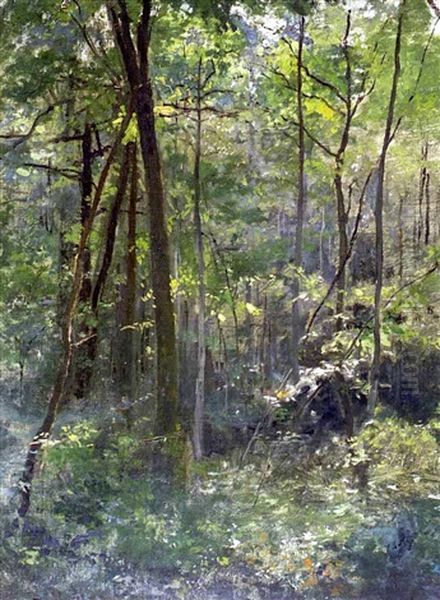 Metsansisusta (in The Forest) Oil Painting by Cesar De Cock