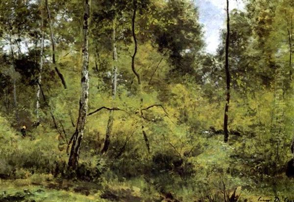 Dans Les Bois De Sevres Oil Painting by Cesar De Cock