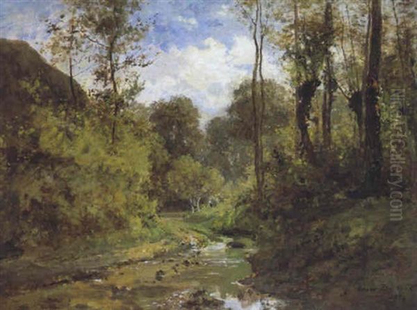 Riviere - Paysage En Normandie Oil Painting by Cesar De Cock